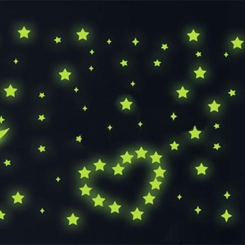 100X Glow In The Dark 3D Stars Moon Stickers Bedroom Home Wall Room Decor DIY LD 100X Glow In The Dark 3D Stars Moon Stickers Bedroom Home Wall Room Decor DIY LD